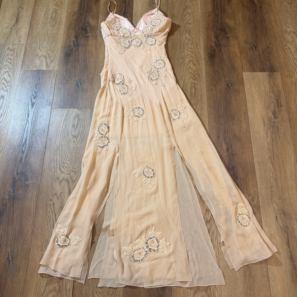 Vintage 100% Silk Beaded Dress Sue Wong Dress Y2K Fairy Prom Wedding Dress - Picture 13 of 14